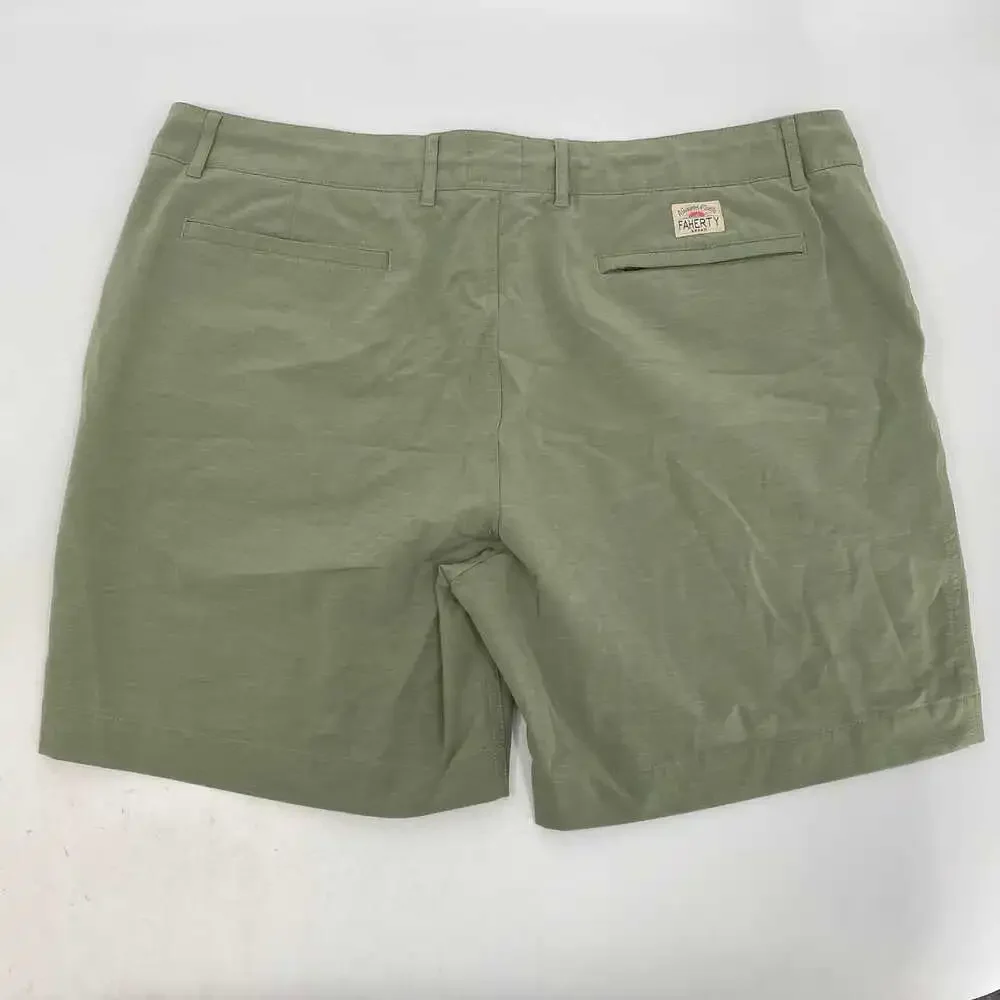 Faherty Green Flat Front Shorts | Size 38